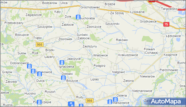 mapa Wiatowice, Wiatowice na mapie Targeo