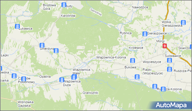 mapa Wiązownica-Kolonia, Wiązownica-Kolonia na mapie Targeo