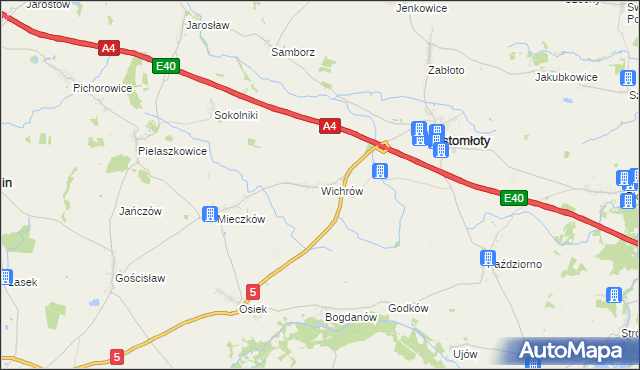 mapa Wichrów gmina Kostomłoty, Wichrów gmina Kostomłoty na mapie Targeo