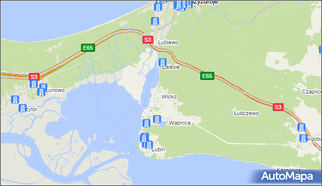 mapa Wicko gmina Międzyzdroje, Wicko gmina Międzyzdroje na mapie Targeo