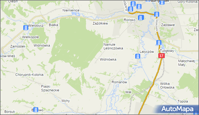 mapa Widniówka gmina Krasnystaw, Widniówka gmina Krasnystaw na mapie Targeo