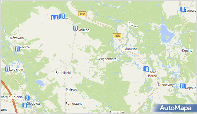 mapa Więcemierz, Więcemierz na mapie Targeo