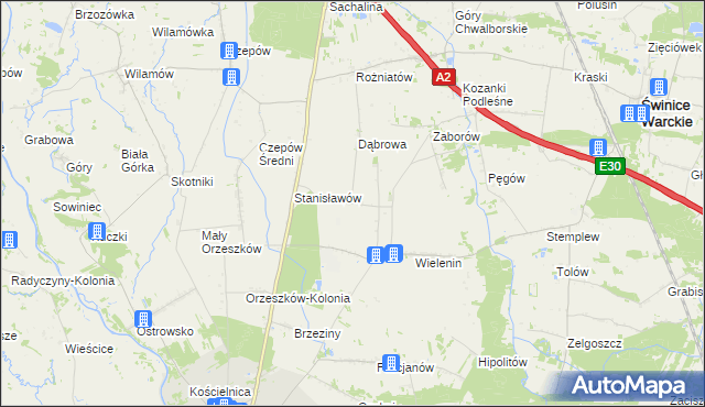 mapa Wielenin-Kolonia, Wielenin-Kolonia na mapie Targeo