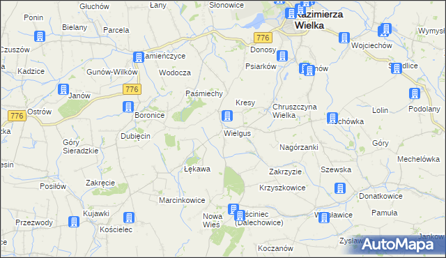 mapa Wielgus, Wielgus na mapie Targeo