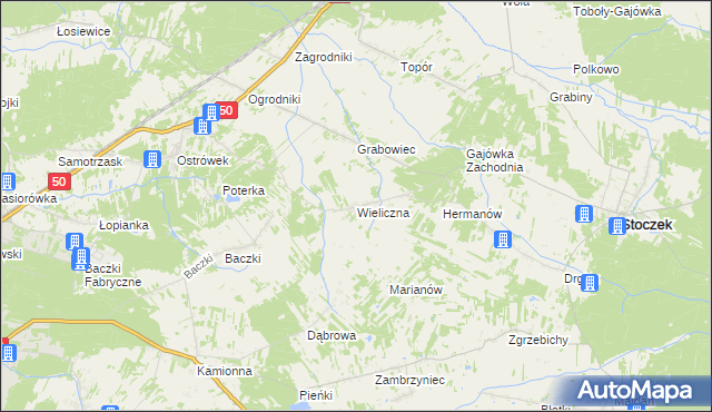 mapa Wieliczna gmina Stoczek, Wieliczna gmina Stoczek na mapie Targeo