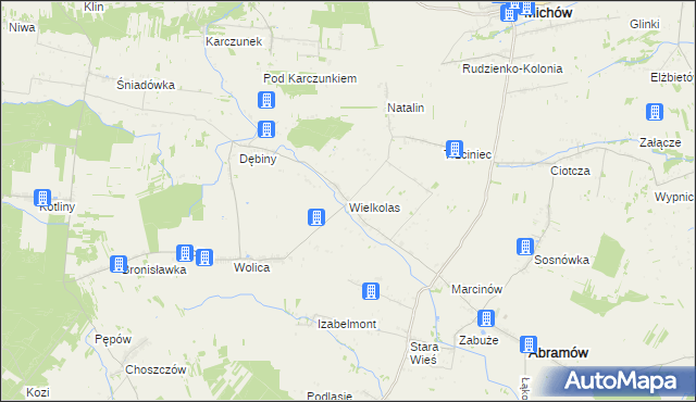 mapa Wielkolas, Wielkolas na mapie Targeo