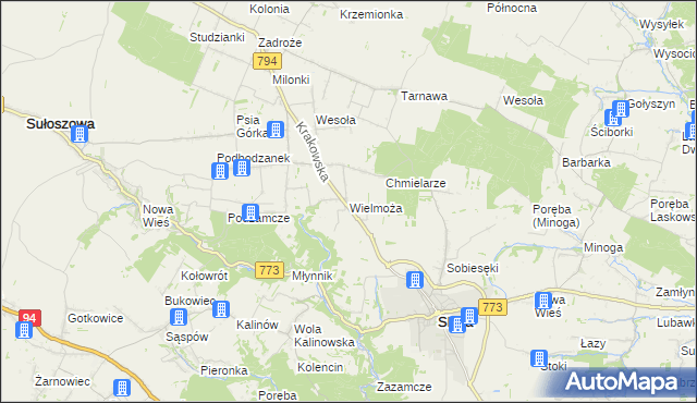 mapa Wielmoża, Wielmoża na mapie Targeo