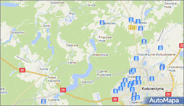 mapa Wieprznica, Wieprznica na mapie Targeo