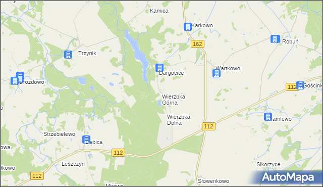 mapa Wierzbka Górna, Wierzbka Górna na mapie Targeo