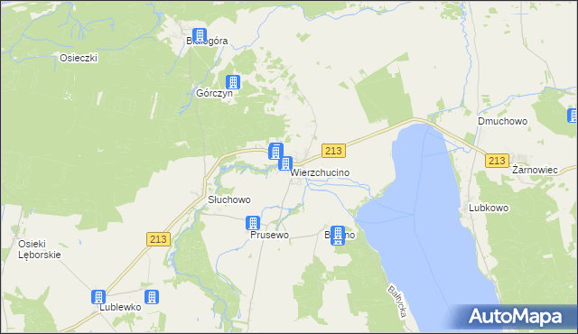 mapa Wierzchucino, Wierzchucino na mapie Targeo