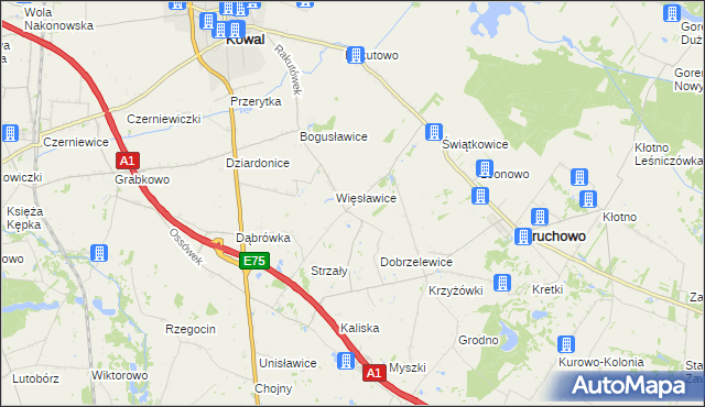 mapa Więsławice-Parcele, Więsławice-Parcele na mapie Targeo