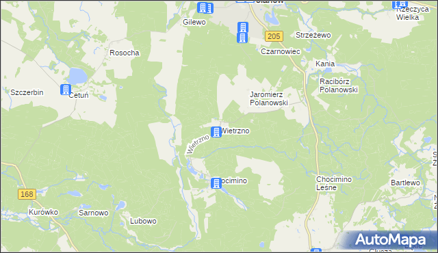 mapa Wietrzno gmina Polanów, Wietrzno gmina Polanów na mapie Targeo