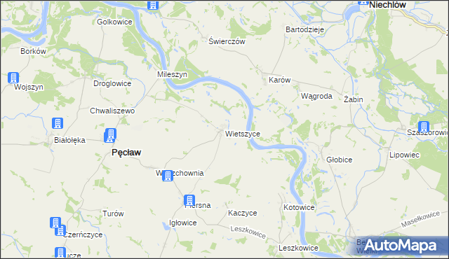 mapa Wietszyce, Wietszyce na mapie Targeo