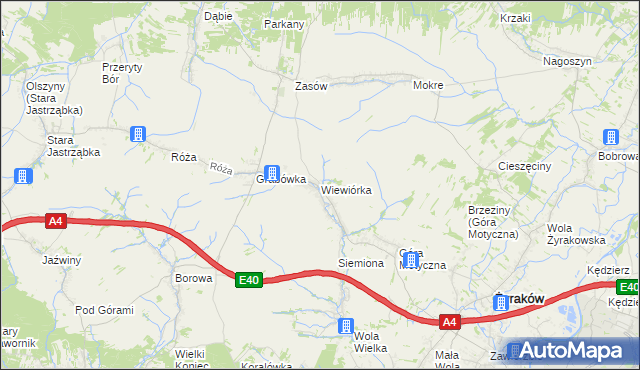 mapa Wiewiórka gmina Żyraków, Wiewiórka gmina Żyraków na mapie Targeo