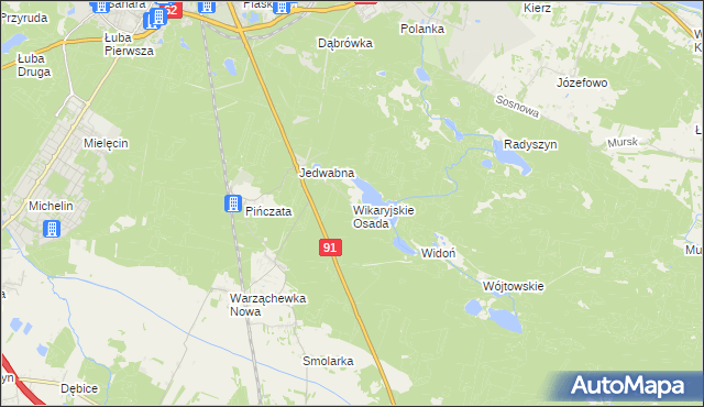 mapa Wikaryjskie Osada, Wikaryjskie Osada na mapie Targeo