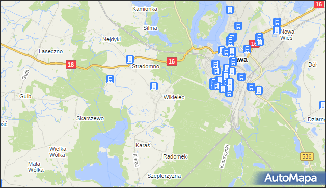 mapa Wikielec gmina Iława, Wikielec gmina Iława na mapie Targeo