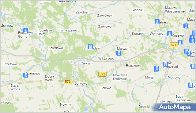 mapa Wiktorowo gmina Nasielsk, Wiktorowo gmina Nasielsk na mapie Targeo