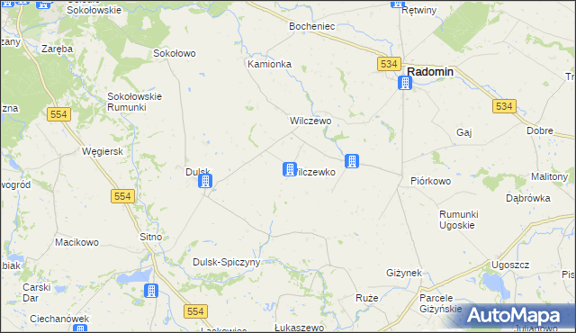 mapa Wilczewko, Wilczewko na mapie Targeo