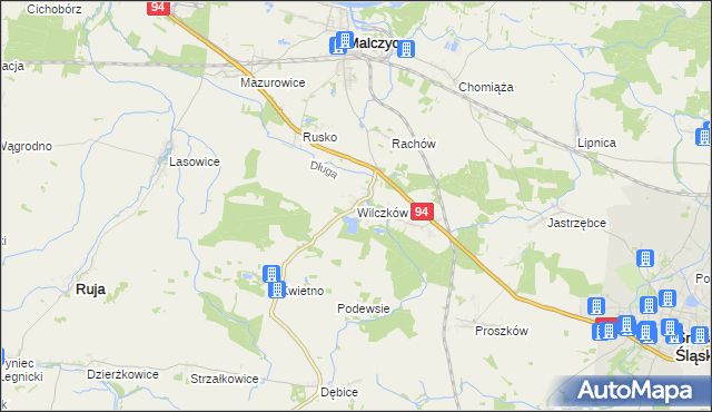 mapa Wilczków gmina Malczyce, Wilczków gmina Malczyce na mapie Targeo