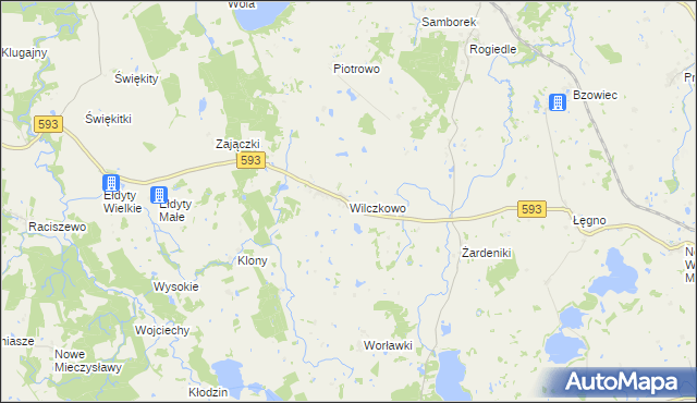 mapa Wilczkowo gmina Lubomino, Wilczkowo gmina Lubomino na mapie Targeo