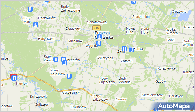 mapa Wilczynek, Wilczynek na mapie Targeo