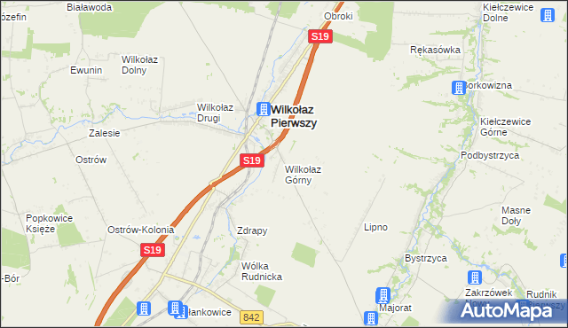 mapa Wilkołaz Górny, Wilkołaz Górny na mapie Targeo