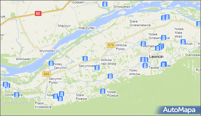 mapa Wilków nad Wisłą, Wilków nad Wisłą na mapie Targeo