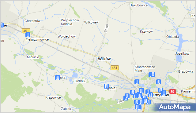 mapa Wilków powiat namysłowski, Wilków powiat namysłowski na mapie Targeo