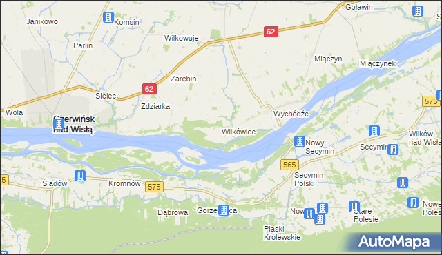 mapa Wilkówiec, Wilkówiec na mapie Targeo