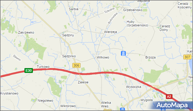 mapa Wilkowo gmina Duszniki, Wilkowo gmina Duszniki na mapie Targeo