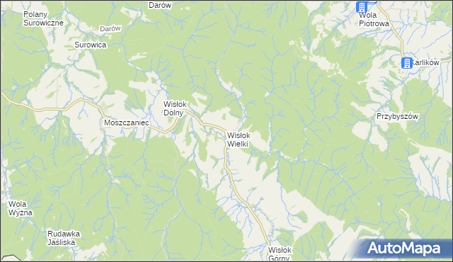 mapa Wisłok Wielki, Wisłok Wielki na mapie Targeo