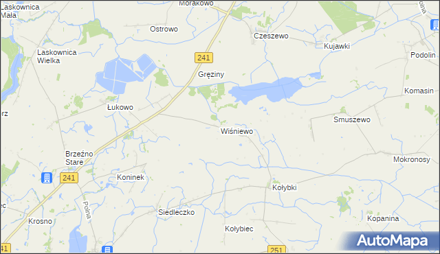 mapa Wiśniewo gmina Wągrowiec, Wiśniewo gmina Wągrowiec na mapie Targeo