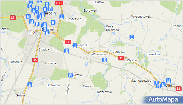 mapa Witaszyce, Witaszyce na mapie Targeo