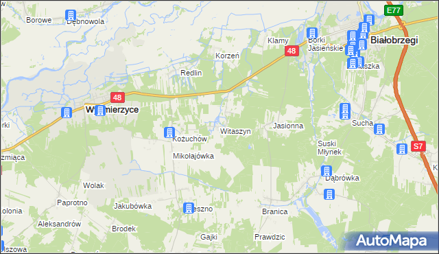 mapa Witaszyn, Witaszyn na mapie Targeo