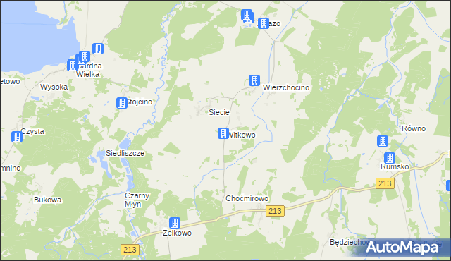 mapa Witkowo gmina Smołdzino, Witkowo gmina Smołdzino na mapie Targeo