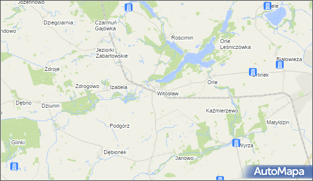 mapa Witosław gmina Mrocza, Witosław gmina Mrocza na mapie Targeo