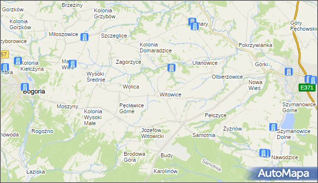 mapa Witowice gmina Bogoria, Witowice gmina Bogoria na mapie Targeo