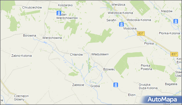 mapa Władysławin, Władysławin na mapie Targeo