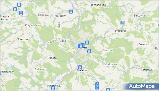 mapa Wleń, Wleń na mapie Targeo