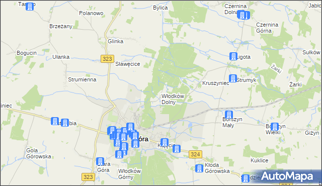 mapa Włodków Dolny, Włodków Dolny na mapie Targeo