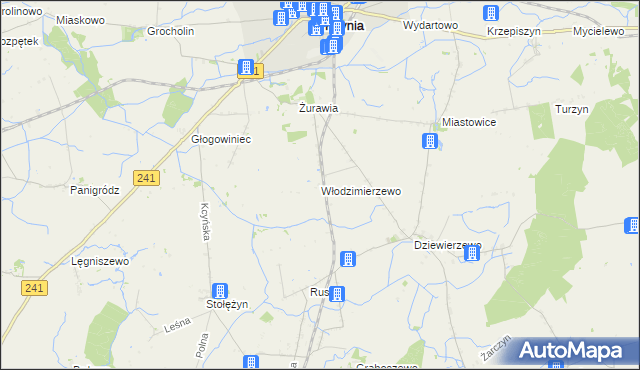 mapa Włodzimierzewo, Włodzimierzewo na mapie Targeo