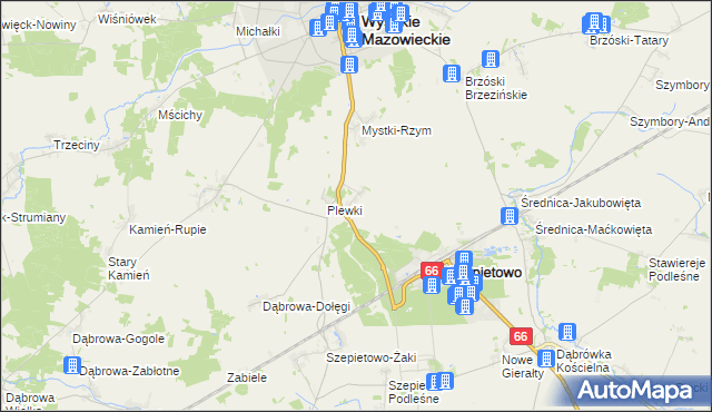 mapa Włosty-Olszanka, Włosty-Olszanka na mapie Targeo