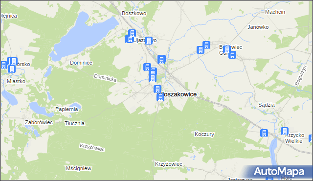 mapa Włoszakowice, Włoszakowice na mapie Targeo