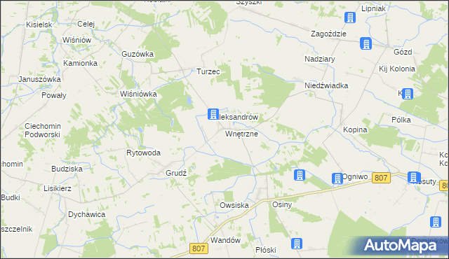 mapa Wnętrzne, Wnętrzne na mapie Targeo