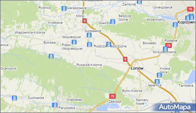 mapa Wnorów, Wnorów na mapie Targeo