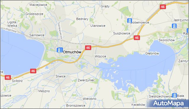 mapa Wójcice gmina Otmuchów, Wójcice gmina Otmuchów na mapie Targeo