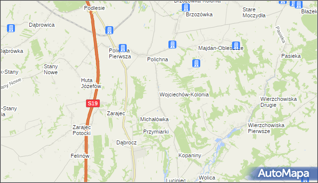 mapa Wojciechów-Kolonia, Wojciechów-Kolonia na mapie Targeo