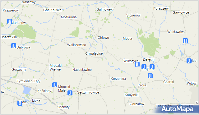 mapa Wójcinek gmina Goszczanów, Wójcinek gmina Goszczanów na mapie Targeo