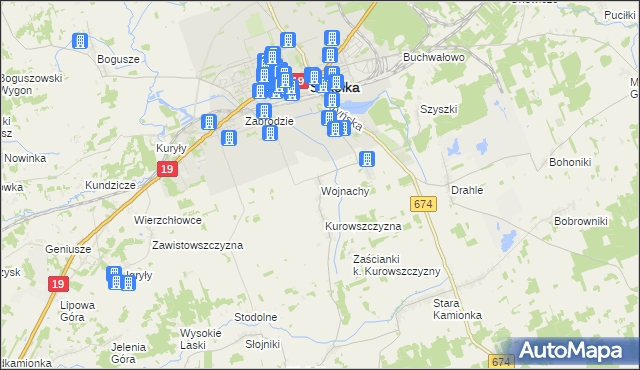 mapa Wojnachy, Wojnachy na mapie Targeo