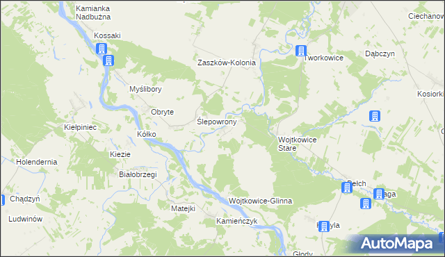 mapa Wojtkowice-Dady, Wojtkowice-Dady na mapie Targeo